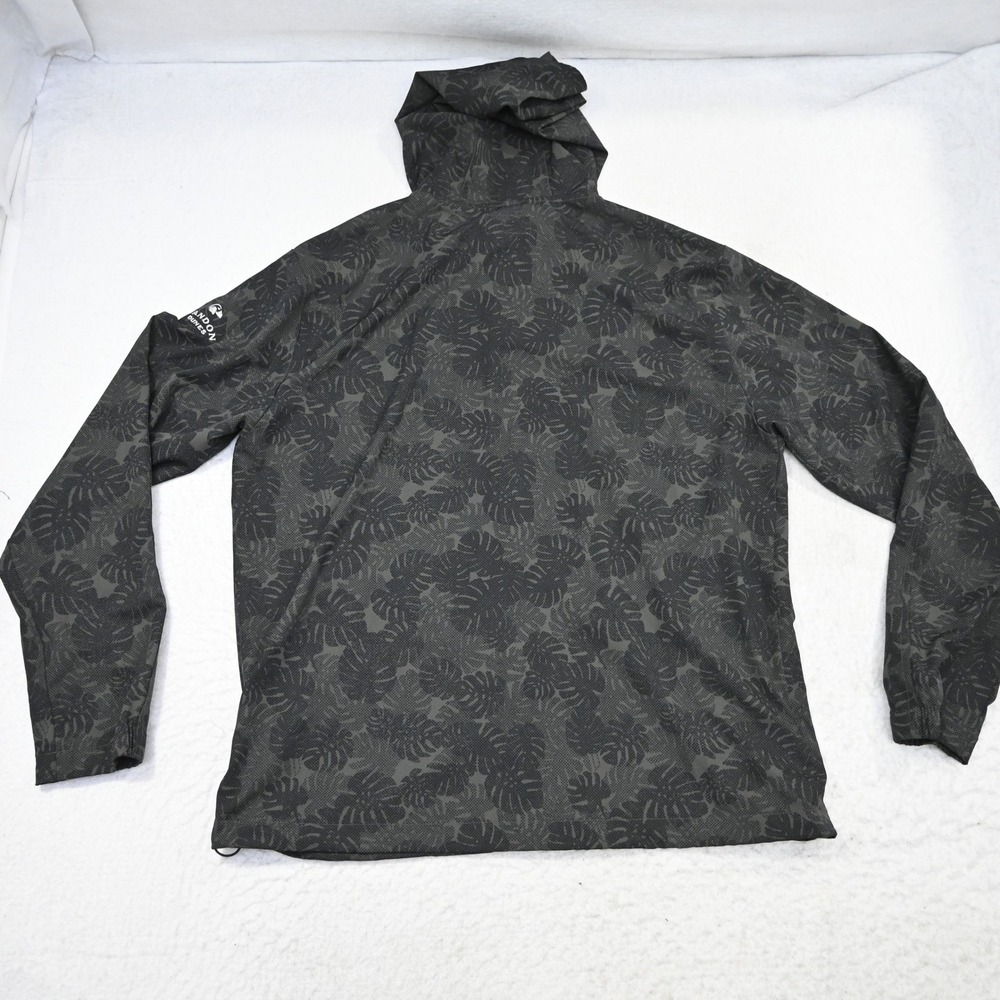 Bandon Dunes Linksoul Full Zip Hoodie Mens Medium Gray Golf Leaf Print Coconut - Picture 12 of 14